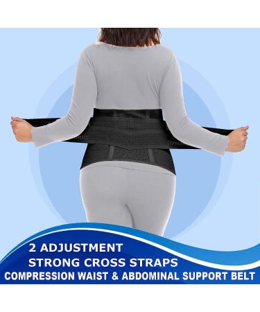 XXL Abdominal Binder Post Surgery & Postpartum Belly Band - Hernia Belt for Men & Women, Stomach Compression Wrap - C-Section, Natural Birth, Abdominal Injuries - Black (48-64) - Buy Online on GoSupps.com