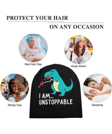 I Am Unstoppable T-rex Beanie Cap - Soft & Warm Unisex Skull Hat for Sleep, Running & Casual - Buy Online on GoSupps.com
