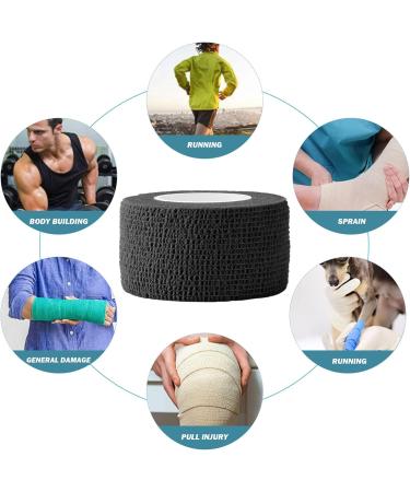 4 PCS Self Adhesive Bandage Wrap Breathable Non-woven Wrist Tape Stretch Elastic Bandage Vet Wrap for Sports Supply Black 177 * 1inch Outdoor Items - Buy Online on GoSupps.com