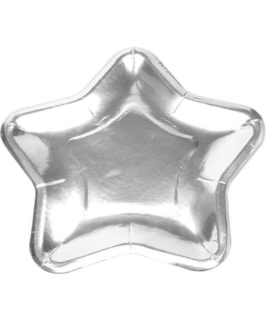 Clisted 60Pcs Star Shaped Paper Plates Gold Disposable Plate Pentagram Dinnerware Plate for Tableware Supplies Silver - Buy Online on GoSupps.com