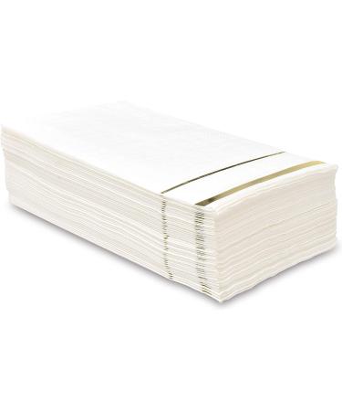 Gold Trim Guest Napkins - Elegant Disposable Paper Hand Towels for Weddings & Parties - Buy Online on GoSupps.com