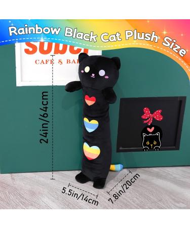Yamepuia 24 Long Black Cat Plush Pillow - Rainbow Stuffed Animal for Kids - Perfect Girlfriend Birthday Gift - Buy Online on GoSupps.com