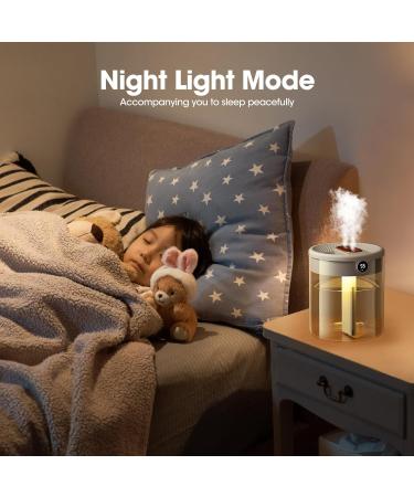 2L Cool Mist Air Humidifier with Night Light | Up to 20H Auto-Off | 36dB Quiet Operation | For Bedroom, Nursery, Office | Dual Nozzles (White) - Buy Online on GoSupps.com