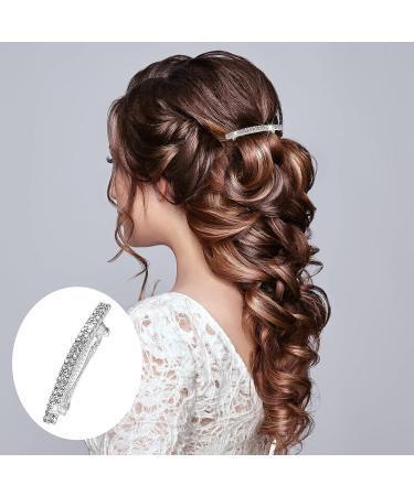 16-Piece Rhinestone Hair Barrettes - Silver Metal Spring Hair Clips for Women and Girls - Buy Online on GoSupps.com