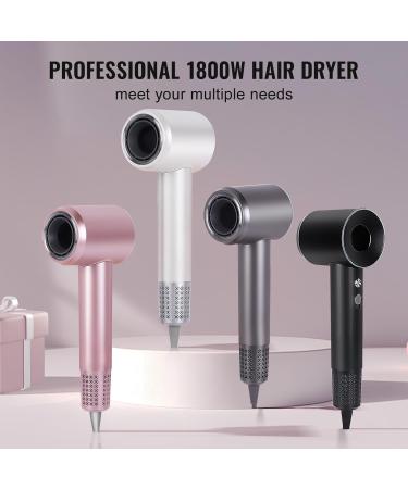 Professional Ionic Hair Dryer 1800W | Fast Drying Blow Dryer for Home & Travel | Lightweight & Quiet Concentrator Nozzle - White - Buy Online on GoSupps.com