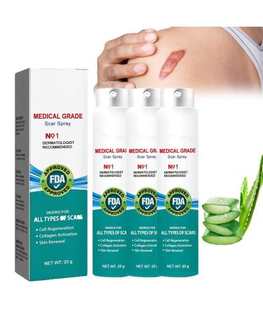 AQWEI Scar Remove Advanced Scar Spray Acne Scars and Dark Spot Remover Scar Removal Spray Gentle Skin Care for Acne Prone Skin Scar Scars (3 PCS)
