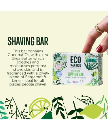 Eco Warrior Shaving Soap - Vegan, Cruelty-Free, Moisturizing 100g Bar - Bergamot & Lime Fragrance - Buy Online on GoSupps.com