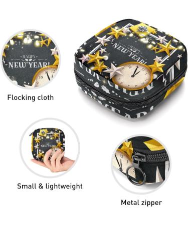 Elegant Golden White Star Period Pocket Bag for Women & Teens | Storage for Menstrual Cup Nursing Pads & Tampons - Multicolored Design - Buy Online on GoSupps.com