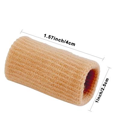 Finger Sleeves Thumb Splint Brace - Breathable Elastic Compression Support for Pain Relief & Sports - 10PCS, Beige - Buy Online on GoSupps.com