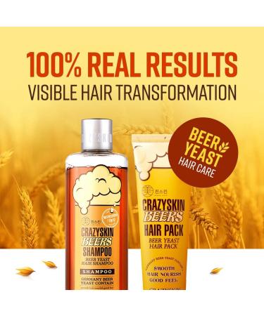 CRAZY SKIN Beer Shampoo & Hair Pack SET - Biotin Rich for Hair Loss, Regrowth & Thickening - Sulfate-Free Formula - Buy Online on GoSupps.com