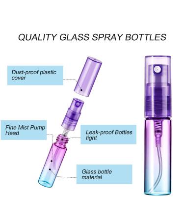 24-Piece 4ml Mini Perfume Spray Bottles Set | Colorful Glass Refillable Fine Mist Containers for Travel, Essential Oils & Perfume | Portable Tube | 6 Gradient Colors - Buy Online on GoSupps.com