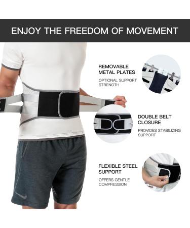 Posture Corrector Back Brace for Men & Women | Adjustable Spine Support & Pain Relief - Breathable Grey (X-Large - Buy Online on GoSupps.com