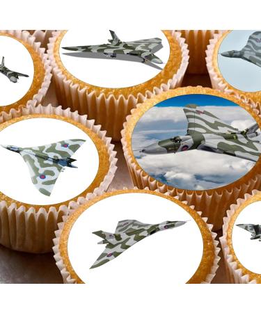 24 edible PRE CUT RAF Vulcan Bomber kids childrens party decorations Wafer Paper Cupcake Topper Cake - Buy Online on GoSupps.com