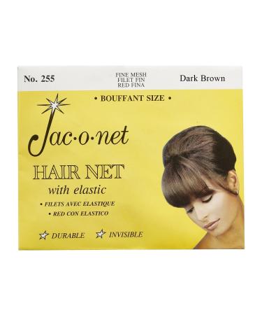 Jac-O-Net Hair net Tiny Mesh Bouffant/Large Size Dark Brown 1 Net Per Pack Pack of 12