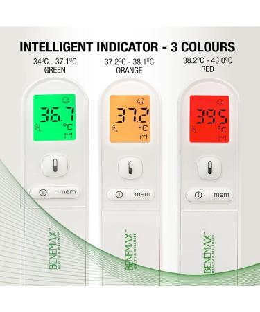 Benemax Infrared Forehead Canadian Medical Thermometer: Health Canada Licence No:106453. Touchless. Instant Readings with Clinical Accuracy. for All Ages. LED Screen. - Buy Online on GoSupps.com