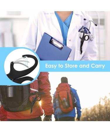 MOVOCA 7.5 Medical Scissors with Carabiner - Bandage Trauma Shears for Doctors, Nurses, EMT, EMS - Stainless Steel, Non-Stick Blades - Black - Buy Online on GoSupps.com