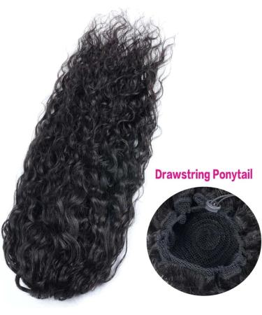 Human Hair Ponytail Hair Piece Human Hair Drawstring Ponytail Extension Water Wave Ponytail Natural Color Brazilian Remy Hair Ponytail Clip in Hair Extensions for Black Women Ponytail Hairpiece for 26inch 100g Water Wave - Buy Online on GoSupps.com
