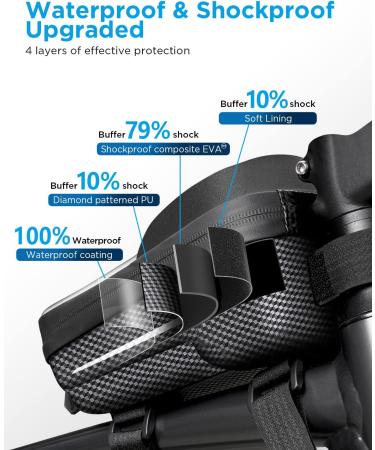 Whale Case Waterproof Bicycle Phone Holder - EVA Frame Bag with Touchscreen Rain Protection for Phones under 6.9'' - Durable Pressure-Resistant Bike Accessories - Buy Online on GoSupps.com