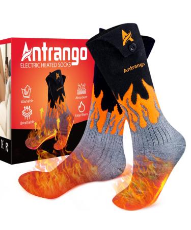 Rechargeable Heated Socks for Whole Sole, Toes and Instep, 5000 mAh Battery Powered Warm Socks for Up to 10 Hours, XXL Large Thermal Heated Socks Women and Men for Camping|Hiking|Skiing|Hunting|Unisex
