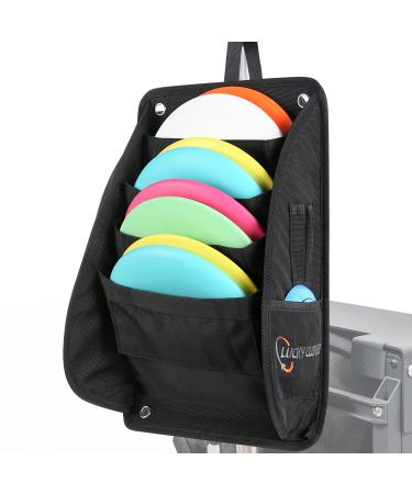 LUCKY CLOVER Disc Cart Putter Pouch: Disc Golf Cart Pocket Pouch for Discs and Disc Golf Accessories, Easily Secure to Disc Golf Cart Handle with Strap, Fits Most Disc Golf Carts