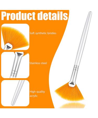14-Piece Fan Brushes Set for Facial & Acid Application - Soft Makeup Tools for Mud & Cream - Yellow & White - 5.82 Inches - Buy Online on GoSupps.com