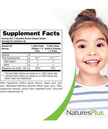 NaturesPlus Animal Parade MagKidz Natural Cherry - 90 Chewable Tablets (Pack of 3) - Bone & Muscle Health Support - Non-GMO Vegan Gluten Free - 135 Servings - Buy Online on GoSupps.com