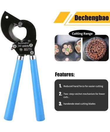 Dechengbao J40 Heavy Duty Ratchet Cable Cutter for Aluminum and Copper Cables up to 400mm - Buy Online on GoSupps.com