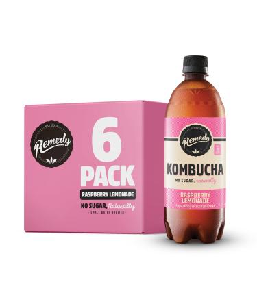 Remedy Kombucha Tea - Raspberry Lemonade - Sparkling Live Cultured Drink - Naturally Sugar Free Soft Drink - Probiotic Drink for Gut Health - 6 x 700ml Raspberry Lemonade 6x700ml - Buy Online on GoSupps.com
