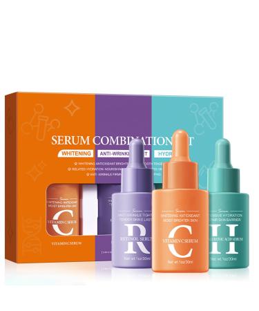 Skin Care For Teenage Girls Gift Set Skin Care Sets & Kits With Vitamin C Serum&Hyaluronic Acid&Retinol Serum Face Moisturiser Girl Gifts Anti Aging Serum for Face Women Gift Set Hydrate Improve Face