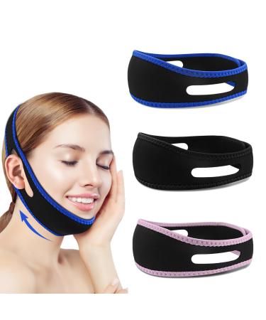 3PCS Anti Snoring Chin Strap Anti Snore Devices Adjustable Naturally Effective Anti Snore Chin Strap Comfortable Aids Anti Snoring Devices Stop Snoring Snoring Aids for Men Snoring Aids for Women