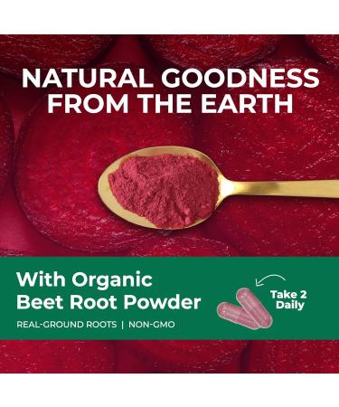 Beet Root Capsules 1300mg - Extra Strength Red Beetroot Powder Supplement Supports Nitric Oxide Production Heart Health & Natural Energy Non-GMO Vegan Gluten Free 120 Veggie Capsules 120 Count (Pack of 1) - Buy Online on GoSupps.com