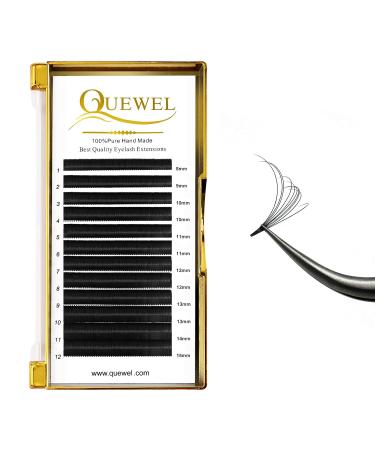 QUEWEL Volume Eyelashes - Self-Fleed 0.10 D Curl Easy Fan Lashes | 8-15mm Volume Extension for Professional Eyelash Extensions - Buy Online on GoSupps.com