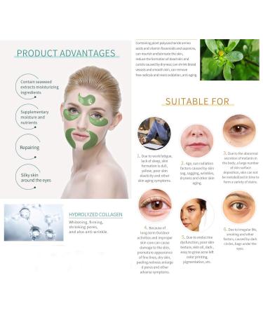 Chlorophyll Algae Extract Collagen Eye Patches - 60 pads for Dark Circles and Under Eye Bags Treatment - Buy Online on GoSupps.com