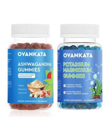 OVANKATA Potassium Magnesium Gummies+Ashwagandha & Vitamin D Gummies