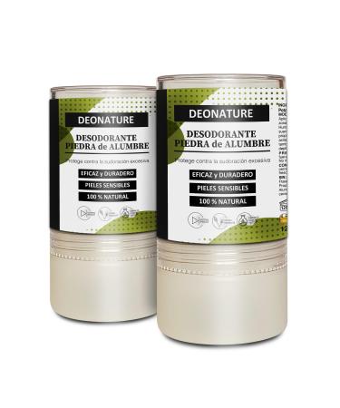 SANON SANON 100% Pure Natural & Eco Friendly Alum Stone Deodorant | No Parabens Alcohol or Preservatives | Stick 120g (2 Pack)