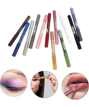 Angoily 12pcs Pearlescent Eyeshadow Pencil Eyeshadow Stick Eyeliner Pencil Makeup Pen Sequins Girl Flash - Buy Online on GoSupps.com