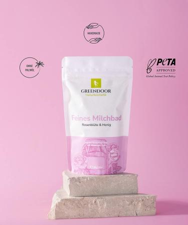 GREENDOOR Milk Bath Rose Blossom Honey - Natural Cosmetics 250ml of Nourishing Rose Milk Bath for Spa-like Experience - Buy Online on GoSupps.com