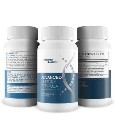 Premium Advanced Memory Formula Supplement for Brain - 60 Count Pills with Ginkgo Biloba & L-Glutamine - Buy Online on GoSupps.com