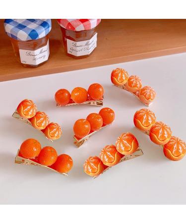 2 Pcs Mandarin Orange Hair Clips for Women and Girls - Cute Fruit Alligator Snap Clips for Trendy Hairstyles - Buy Online on GoSupps.com