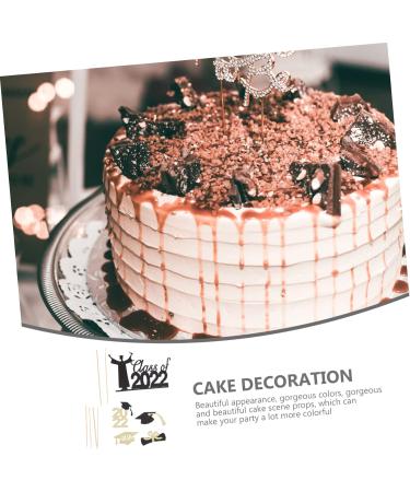 TOPBATHY 13pcs graduation season cardstock topper plug-in paper cup cake dessert decorate Glitter paper congrats desserts inserts 2022 grad party supplies Graduation Decorations 2022 - Buy Online on GoSupps.com