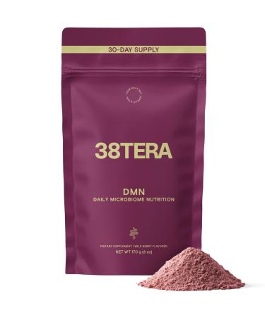 38TERA DMN (Daily Microbiome Nutrition) 6 Oz Plant-Based Fiber Powder with 3 Different Prebiotics Helps Digestive & Gut Health Low FODMAP Supplement Vegan Wild Berry Flavor 30 Servings