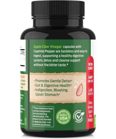 ForestLeaf Apple Cider Vinegar Capsules with Cayenne Pepper 1200mg - 120 Organic Pills | Supports Metabolism, Diet, Detox & Digestion | Gut Health & Immune Support Supplement - Buy Online on GoSupps.com