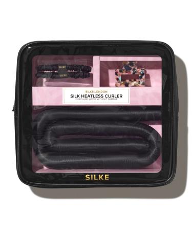 SILKE Heatless Curler | 100% Luxurious Silk Hair Curler | The Sleep Curling Rod that Provides Big Bounce with No Effort | No Heat Headband Roller Making Curls Easy & Effortless (Black)