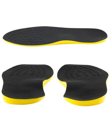Supination Insoles for Correct Standing Posture Orthotic Inserts for Men and Women Heel Wedge Inserts for Bow Legs Knock-Knees Foot Alignment (Color : Black Size : XL) X-Large Black