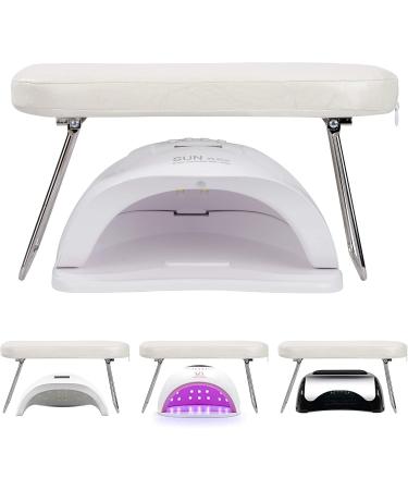 Nail Hand Pillow Pad White Nail Arm Rest Cushion Stand Waterproof Wear-Resistant Microfiber Manicure Tool with Bracket for Salon Technician Use - Buy Online on GoSupps.com