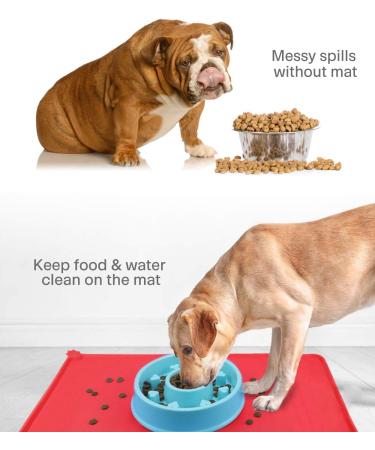 Buy Toplory Waterproof Non-Slip Silicone Feeding Mat for Dogs & Cats - 53x37cm Red | International Shipping Available - Buy Online on GoSupps.com