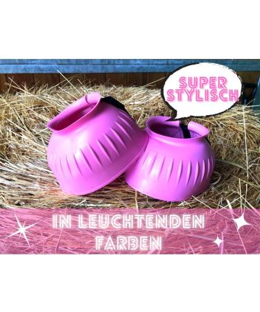 Hoof Bells for Horses & Ponies | Neon Pink Rubber Jumping Bells | Hoof Protection for Riding & Jumping | S-L Size - Buy Online on GoSupps.com