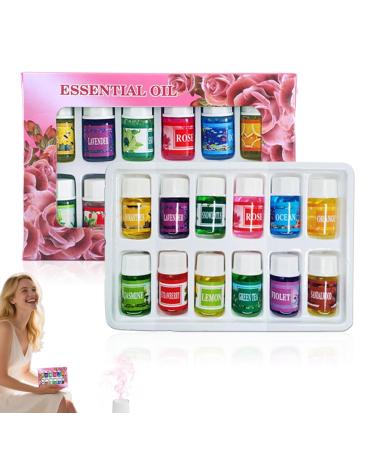 Naqqios Aromatherapy Oils | Set of 12 Water-Soluble Aromatic Essences - Natural Water-Soluble Oils for Humidifiers 3 ml Long-Lasting Air Freshener for Bedrooms and