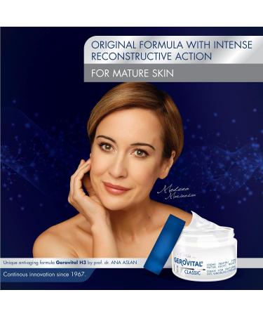 Very Moisturizing Anti-Wrinkle Face Cream with Hyaluronic Acid and Vitamin E Geriatric Effect Great Reconstructive Power Mature Dry Wrinkled Skin 50 ml Gerovital H3 Classic - Buy Online on GoSupps.com
