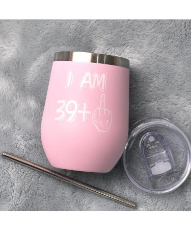 Shop Bokalaka 40th Birthday Gifts for Women | Stainless Steel Wine Tumblers - Perfect 40th Birthday Present in Pink (350ml) - Buy Online on GoSupps.com